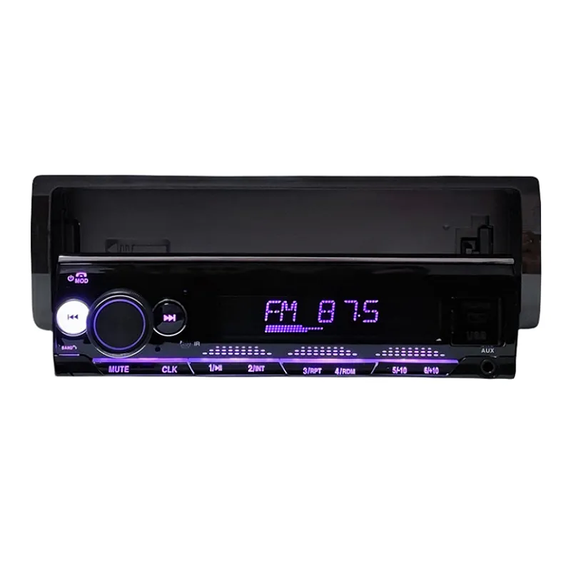 مشغل موسيقى سيارة عالمي لوحة قابلة للفصل USB BT شاحن سيارة ستيريو يدوي FM جهاز إرسال 1Din MP3 مشغل صوت سيارة