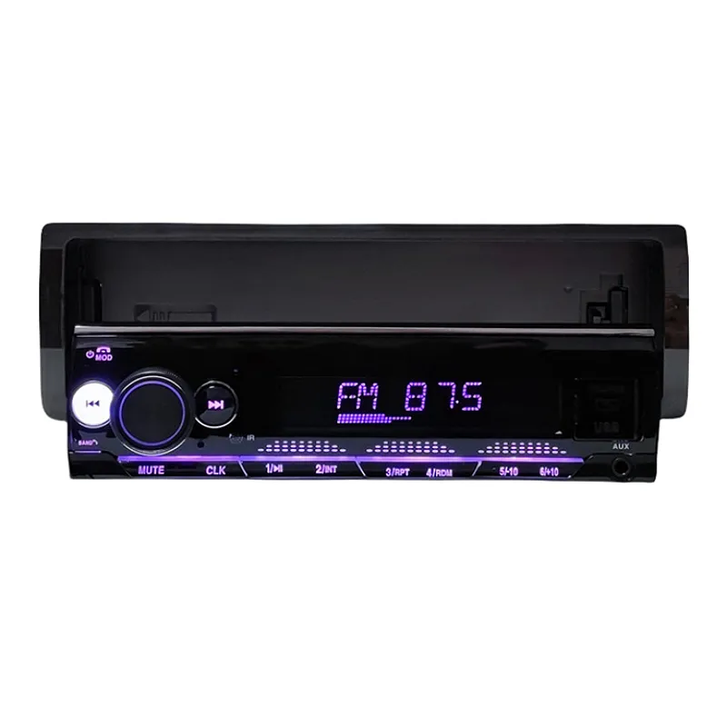 Universele Auto Muziekspeler Afneembaar Paneel Usb Bt Autolader Handsfree Stereo Fm Zender 1din Mp3 Speler Auto Audio