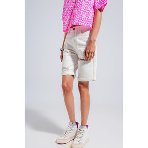 Bermuda in denim bianco - Product Image 2