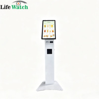 Kiosque de commande en libre-service de 23,8 pouces avec écran tactile, imprimante thermique, terminal de paiement, kiosque à billets, écran LCD pour aéroport, cinéma