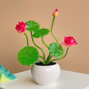 Muyu Chronicles <b>Artificial</b> Lotus <b>Flowers</b> Silk <b>Flower</b> Vase Decorative Home Dcor Wedding <b>Arrangement</b> - Product Image 3