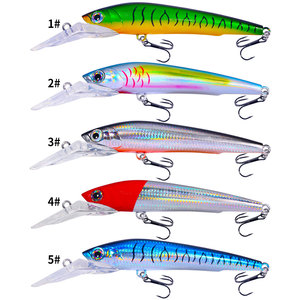 Leurre de pêche Minnow lourd 24cm 95g, corps laser, appât artificiel dur avec hameçon 1/0 #   Hameçons tranchants pour la pêche à la traîne en mer du thon en eau salée - Product Image 4
