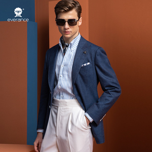 Veste <span class=keywords><strong>Homme</strong></span> Haut de Gamme <span class=keywords><strong>Bleu</strong></span> <span class=keywords><strong>Marine</strong></span> à Revers Pointus, <span class=keywords><strong>Blazer</strong></span> <span class=keywords><strong>Homme</strong></span> Simple Boutonnage en Mélange de <span class=keywords><strong>Lin</strong></span> Premium pour Affaires, Mariages, Fêtes et Bureau - Product Image 2