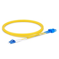 Kabel Serat Optik UPC LC ke SC Duplex Single Mode (OS2) Riser (OFNR) Kuning 2 Serat G.657.A1 1310/1550nm