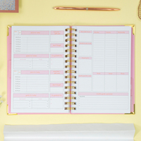 Planificateur d'objectifs personnalisé, journal de bien-être, agenda spiralé non daté, suivi mensuel, hebdomadaire, quotidien, carnet de soins personnels
