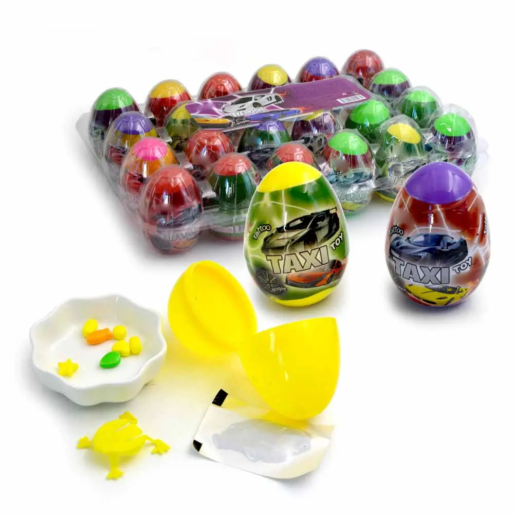 Heißer Verkauf Überraschung Ei Kompresse Süßigkeiten Spielzeug Süßigkeiten mit Tattoo