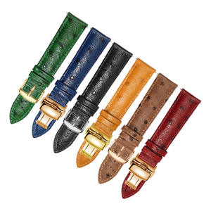 Correa de reloj de cuero genuino de piel de avestruz de alta calidad con hebilla de Pin 12 - 24mm accesorios de reloj correas de reloj de cuero - Product Image 1