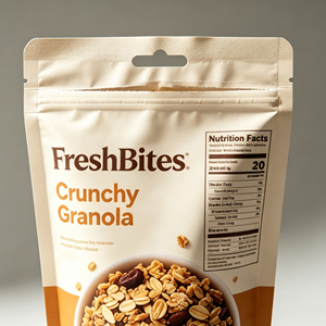 Bolsa de Embalaje de Alimentos con Cierre Reutilizable y Orificio Euro para Granola, Cereales y Frutas Secas, Venta al Por Mayor - Product Image 4