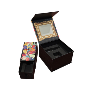 Sang Trọng Ngăn Kéo Trượt Từ Hộp Quà Tặng 2Mm Dày Các Tông Màu Đen Cứng Nhắc Bao Bì Dập Nổi Sản Phẩm Mỹ Phẩm Biểu Tượng Tùy Chỉnh - Product Image 1