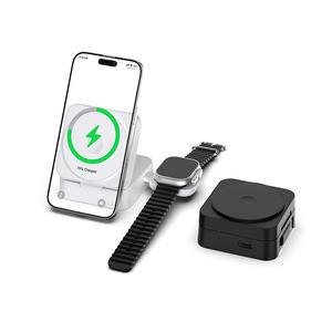 Nouveau <span class=keywords><strong>chargeur</strong></span> sans fil magnétique pliable 3 en 1 avec câble intégré pour iPhone, Apple Watch, <span class=keywords><strong>AirPods</strong></span>, station de charge de bureau - Product Image 4