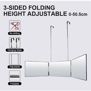 Зеркало для стрижки волос 360°, трёхстворчатое, для обзора сзади головы, парикмахерское зеркало для самостоятельной стрижки - Product Image 4