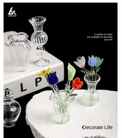 Nouvelle Décoration de Mini Vase en Verre Faite à la Main de Style Japonais avec Glaçure pour Bouquet de Fleurs Fraîches Simulées