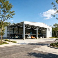Garage Prefabbricato Rimovibile a Struttura in Acciaio Monostrato per Parcheggio Veicoli Temporaneo in Cantiere