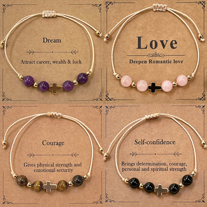 Nuovo Braccialetto Trendy per Uomo e Donna, Intrecciato a Mano con Perline, <span class=keywords><strong>Regalo</strong></span> <span class=keywords><strong>di</strong></span> San Valentino per Coppie con Biglietto - Product Image 1