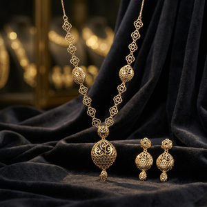 Conjunto de joyas de collares largos para mujer formado en latón de cobre con chapado en oro para ocasiones de regalo - Product Image 4