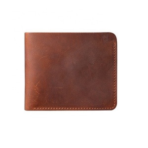 Vintage Genuine Leather Crazy Horse Leather <b>Card</b> <b>Holder</b> <b>Wallet</b> Men Trifold Slim Coin Purse <b>Wallet</b> - Product Image 1