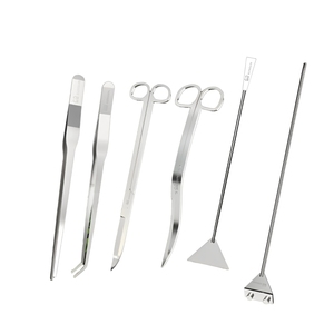 Kit di strumenti per piante acquatiche 304 in acciaio inossidabile serie SUNSUN SC-forbici ondulate e dritte, raschietto per alghe a curva di nichel per acquari - Product Image 1