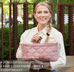 Organisateur universel pour poussette de bébé, sac de rangement matelassé avec porte-gobelet isotherme, sac à couches imperméable - Product Image 4