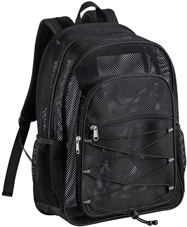 Изготовленные на заказ сверхмощные рюкзаки сетки рюкзака черного мешка спортивной школы студента сетчатые с держателем бутылки
