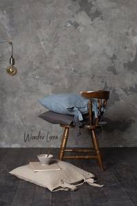 Fundas de Cojín Lumbar de Algodón 100% Tejido a Cuadros con Acabado Natural Stonewashed, 200 Hilos, Suaves, Tipo Lino, con Cierre de Cordón - Product Image 2