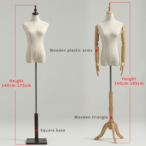 Hot Sell <strong>Clothes</strong> Store <strong>Prop</strong> Female Dress Dummy Garment Window Display Stand Plastic Mannequins Women Linen Cloth Up-Body - Product Image 3