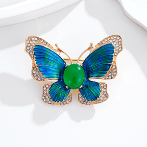 Venta al por mayor nueva moda <span class=keywords><strong>Multi</strong></span> esmalte mariposa broche mujer Animal insecto pecho flor fiesta banquete ropa Accesorios - Product Image 3
