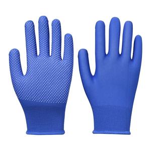 Guantes de Seguridad de Poliéster con Recubrimiento de PVC, Puño Elástico de Punto, Antideslizantes, Transpirables y Reutilizables para Manipulación en Almacenes - Product Image 1