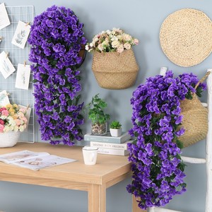 Guirlande murale artificielle Liangzhou en violette, plante décorative en soie pour intérieur et extérieur, bouquet de 60 cm - Product Image 1