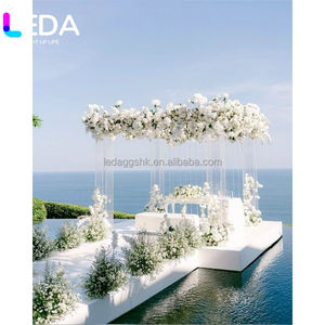 LEDA Oem <b>Wedding</b> Clear Acrylic Backdrop <b>Frame</b> Square Mandap Arch <b>Wedding</b> Backdrop Stand Chuppah - Product Image 2