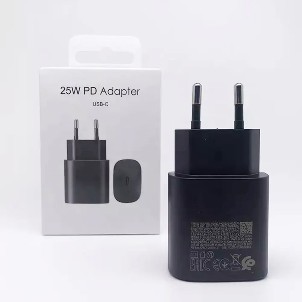 Adaptateur de voyage Usb-c Pd Cargador vers Type C adaptateur de chargeur de prise murale à charge super rapide chargeur 25w chargeur d'origine pour téléphone Samsung