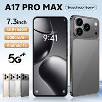 Smartphone 17 Pro Max 5G LTE, écran OLED HD de 7,3 pouces, 120 Hz, double SIM, processeur octa-core, appareil photo 108 MP, 4+64 Go, Android 15