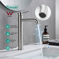 Frascio Fabricant Robinets de lavabo brossés de luxe Mélangeur d'eau chaude et froide en acier inoxydable 304 Robinets de lavabo de salle de bain
