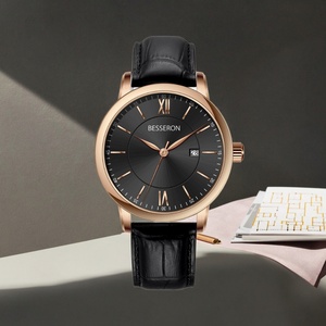 Montre automatique mécanique de luxe classique, dernier cri, avec bracelet en cuir, logo personnalisé, acier inoxydable, résistante à l'eau, 20 mm - Product Image 6