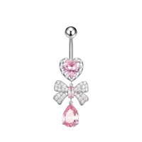 Nouvel amour zircone nombril anneau en acier inoxydable arc nombril ongles Sexy nombril anneau ventre Piercing Piercing bijoux