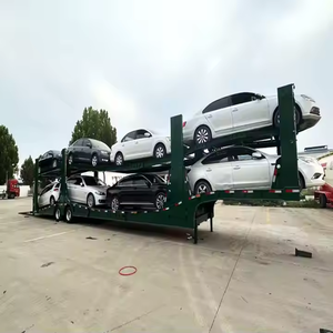 5-8 voitures Transport chaud 2 essieux Double pont porte-voiture semi-remorque voiture remorque transporteur à vendre - Product Image 5