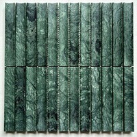 Mosaïque de marbre vert émeraude découpée au jet d'eau 305x305mm, parquet moderne antidérapant en pierre pour salle de bain, douche, mur et sol d'hôtel