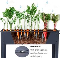 Jh-mech lit de jardin surélevé boîte de jardinière avec pieds et roues extérieur lit de jardin surélevé en métal pour légumes fleur herbe