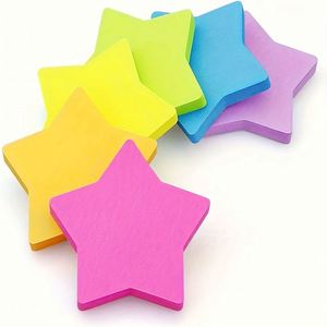 6pcs Self-Adhesive Colorful Star Heart Shaped <b>Sticky</b> <b>Notes</b> Must-Have Office & Study Supplies for Back to School - Product Image 6