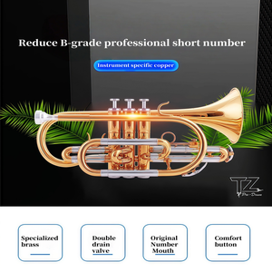 Trompette Fulug en cuivre de qualité supérieure, tonalité Sib, tube vocal en cuivre blanc, clé Sanli dorée, vente en gros d'usine - Product Image 5