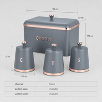 Organizador de Pan Ovalado de Metal, Juego de Recipientes Térmicos para Alimentos, para Despensa y Encimera de Cocina