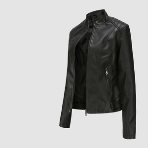 Chaquetas Bomber de Cuero Genuino para Mujer al por Mayor, con Cierre, Acabado Tejido, de Moda, Impermeables, Cortas, para Primavera, SIGN INDUSTRY - Product Image 1