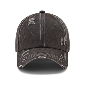 Gorra de béisbol Vintage Unisex al por mayor, gorra ajustable de algodón para papá, gorras deportivas desgastadas teñidas, lavado en blanco - Product Image 2