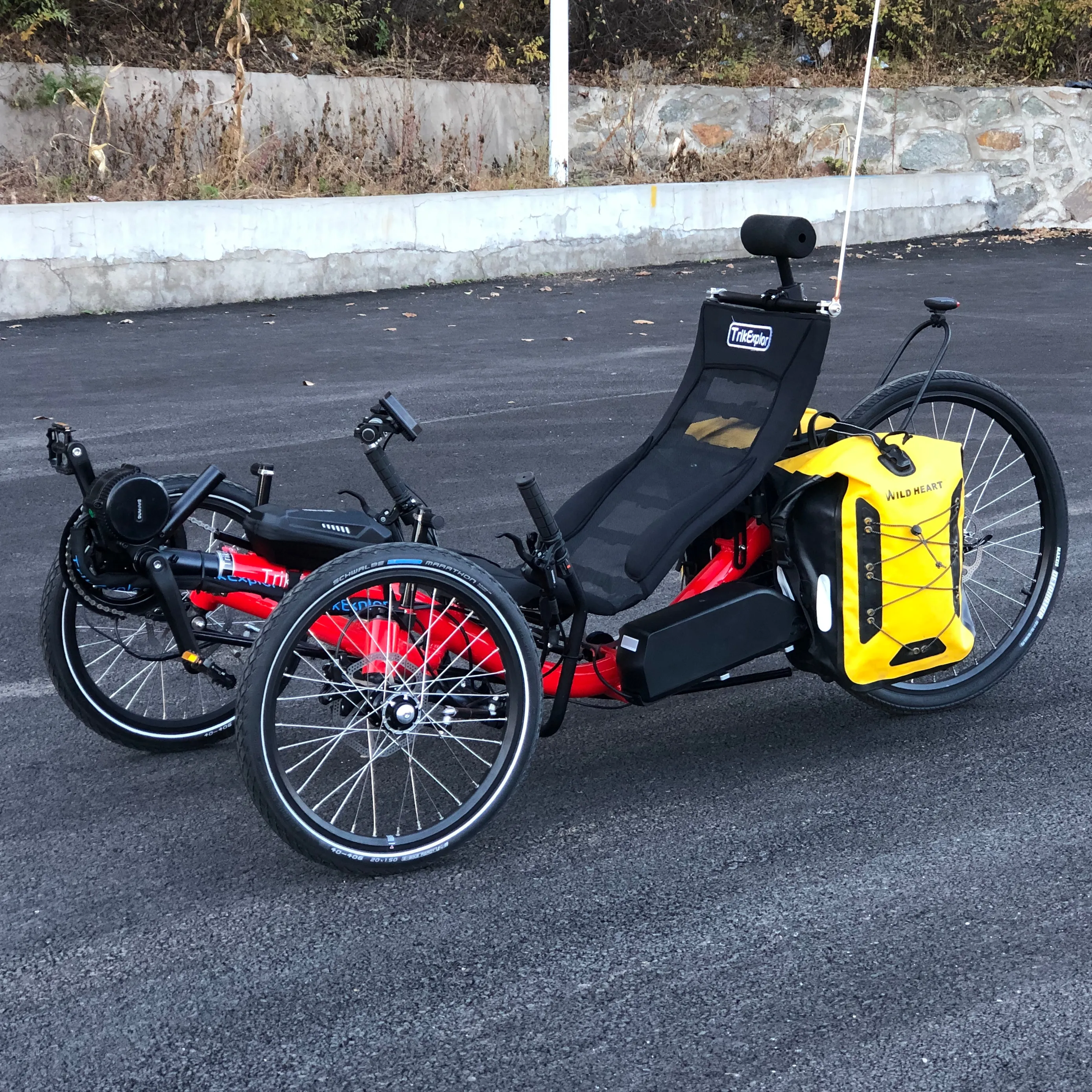 Longa Distância Viajando Liga De Alumínio Três Roda Bafang 500W Trike Recumbent Elétrico com Assento De Suspensão