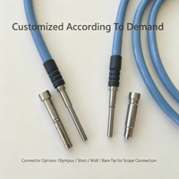Câble optique médical personnalisé de marque DC, câble guide de lumière pour endoscope, options de connecteurs multiples, équipement source de lumière froide