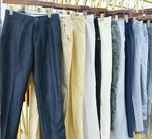 Wholesale Second Hand Clothes Factory Price Used Clothing Bale Adult Cargo Long Pants Used Clothing For Africa