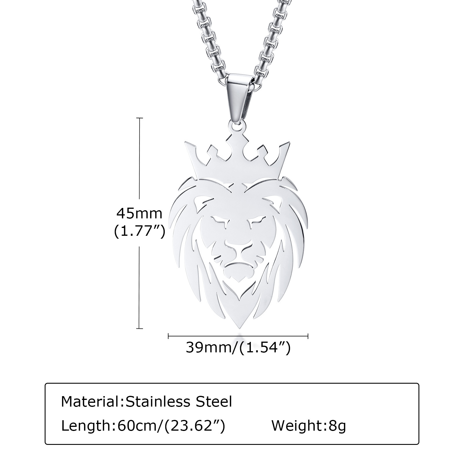 Collana con ciondolo testa di re leone collana con ciondolo leone animale in acc
