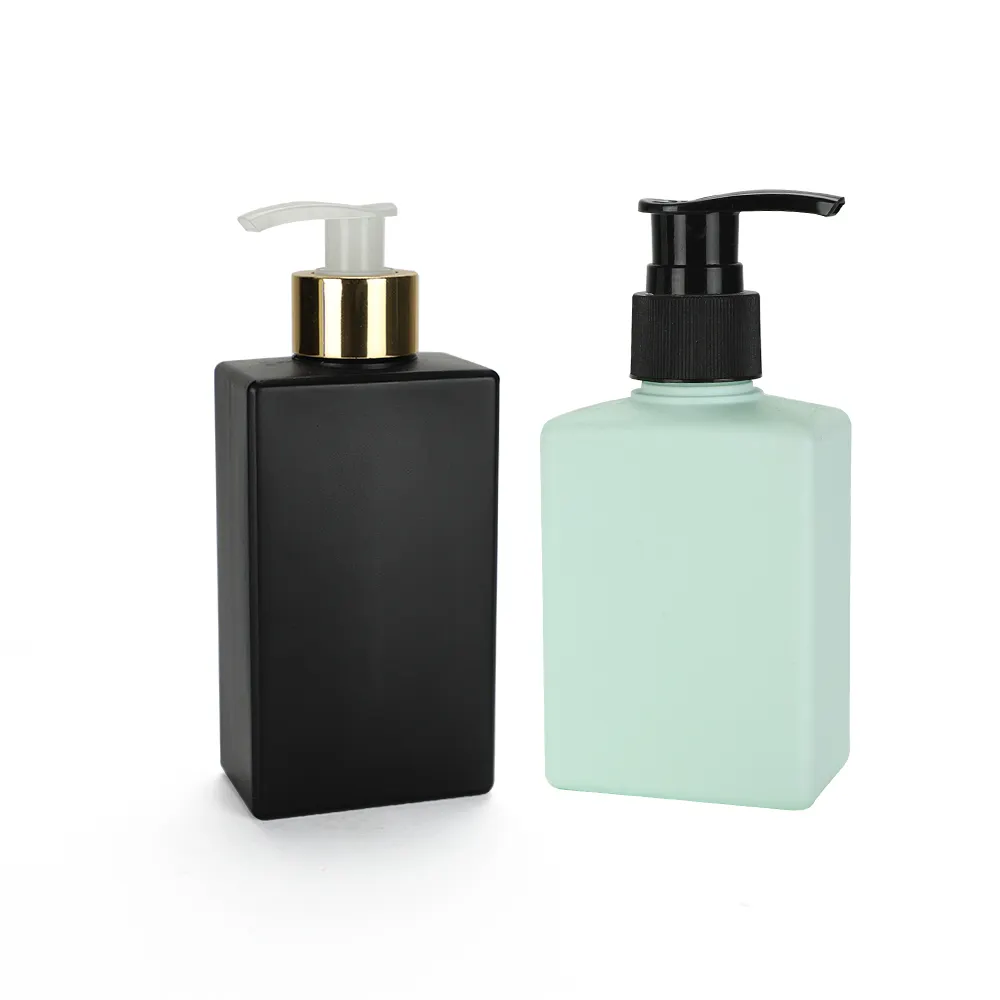 Oem高級空透明ローション化粧品ポンプボトル包装ユニークな正方形のシャンプークリーム香水プラスチックスプレーボトル