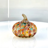 Personalisierte Halloween-Kürbisförmige Art-Deco Handgeblasene Glas-Kristall-Laterne Ornament für Thanksgiving Herbst-Ernte Heimdekoration