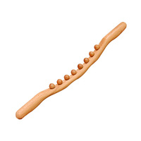 Bâton de massage en bois Gua Sha avec perles de jade pour le dos, le cou, le drainage des méridiens, le grattage corporel, outil de thérapie Gua Sha