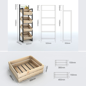 Kainice Công Ty Freshfruitsandvegets Khung Sắt Siêu Thị Kệ Đứng Hiển Thị Gỗ Trái Cây Hiển Thị Giá - Product Image 3